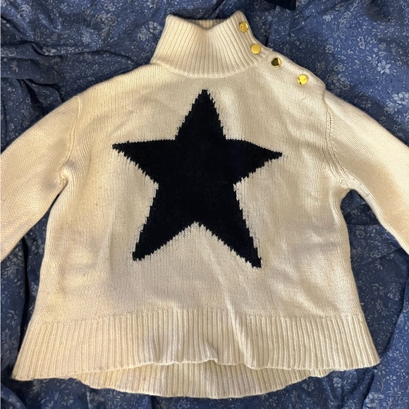 Kate Spade White Star Turtleneck Sweater - Picture 2 of 15